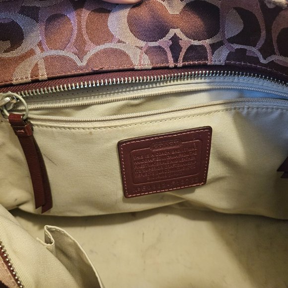 Coach Optic SIgnature Gallery Bag, Burgundy - Picture 8 of 8